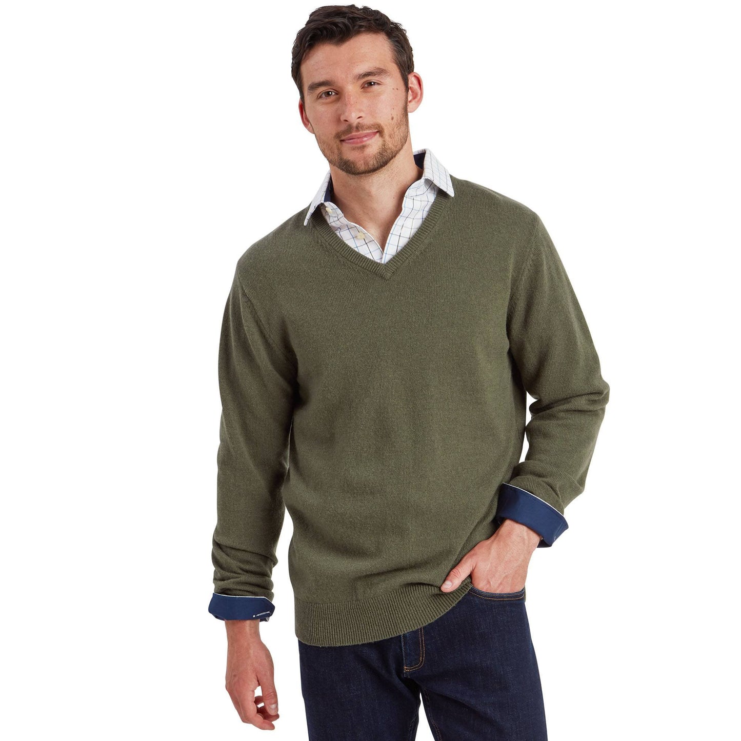 Lewis Lambswool V Neck Jumper