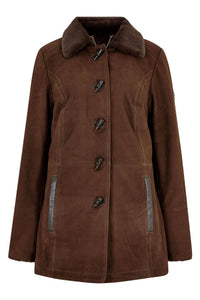 Clarke Sherpa Lined Leather Coat