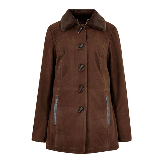 Clarke Sherpa Lined Leather Coat