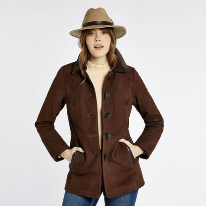 Clarke Sherpa Lined Leather Coat