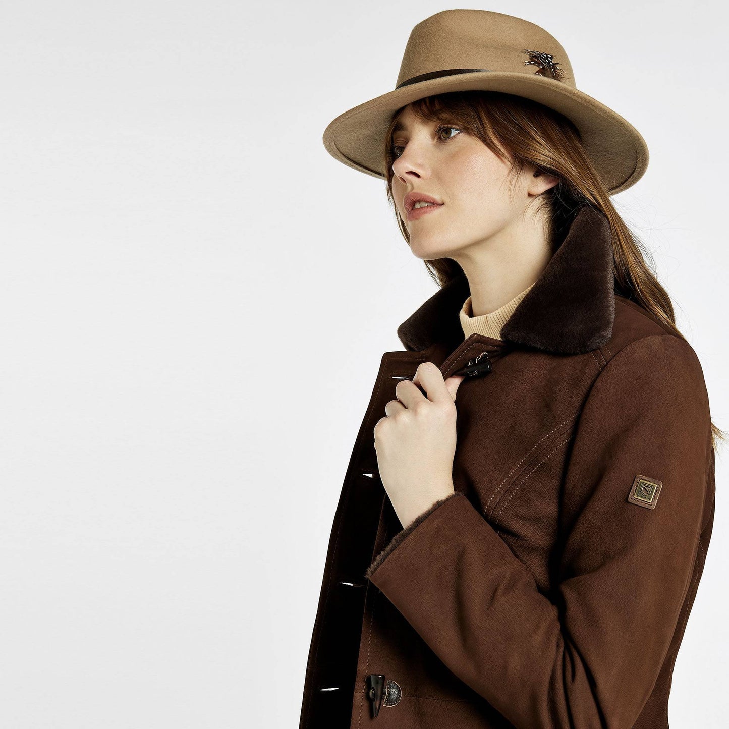 Clarke Sherpa Lined Leather Coat