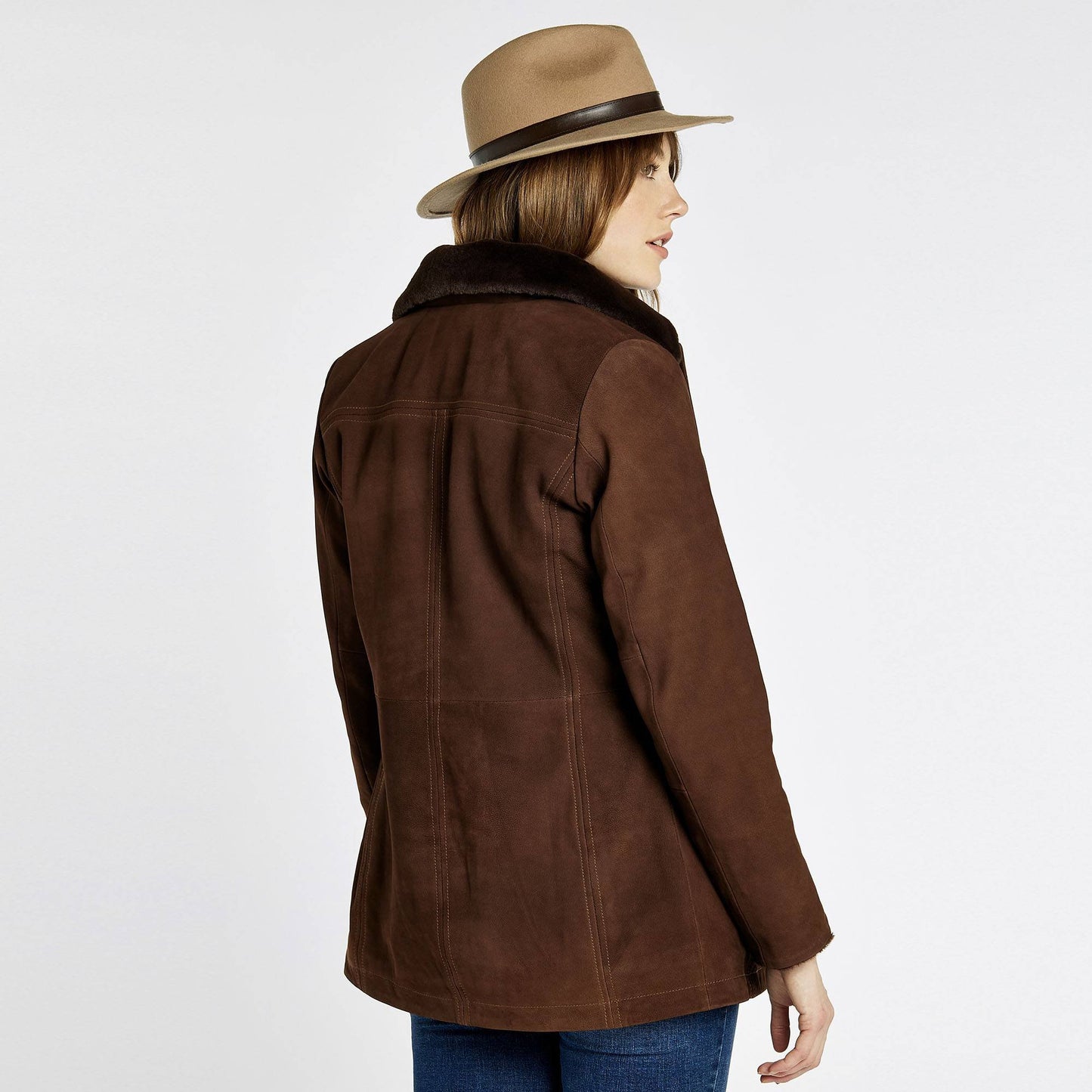 Clarke Sherpa Lined Leather Coat