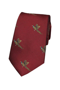Flying Pheasant Woven Silk Tie