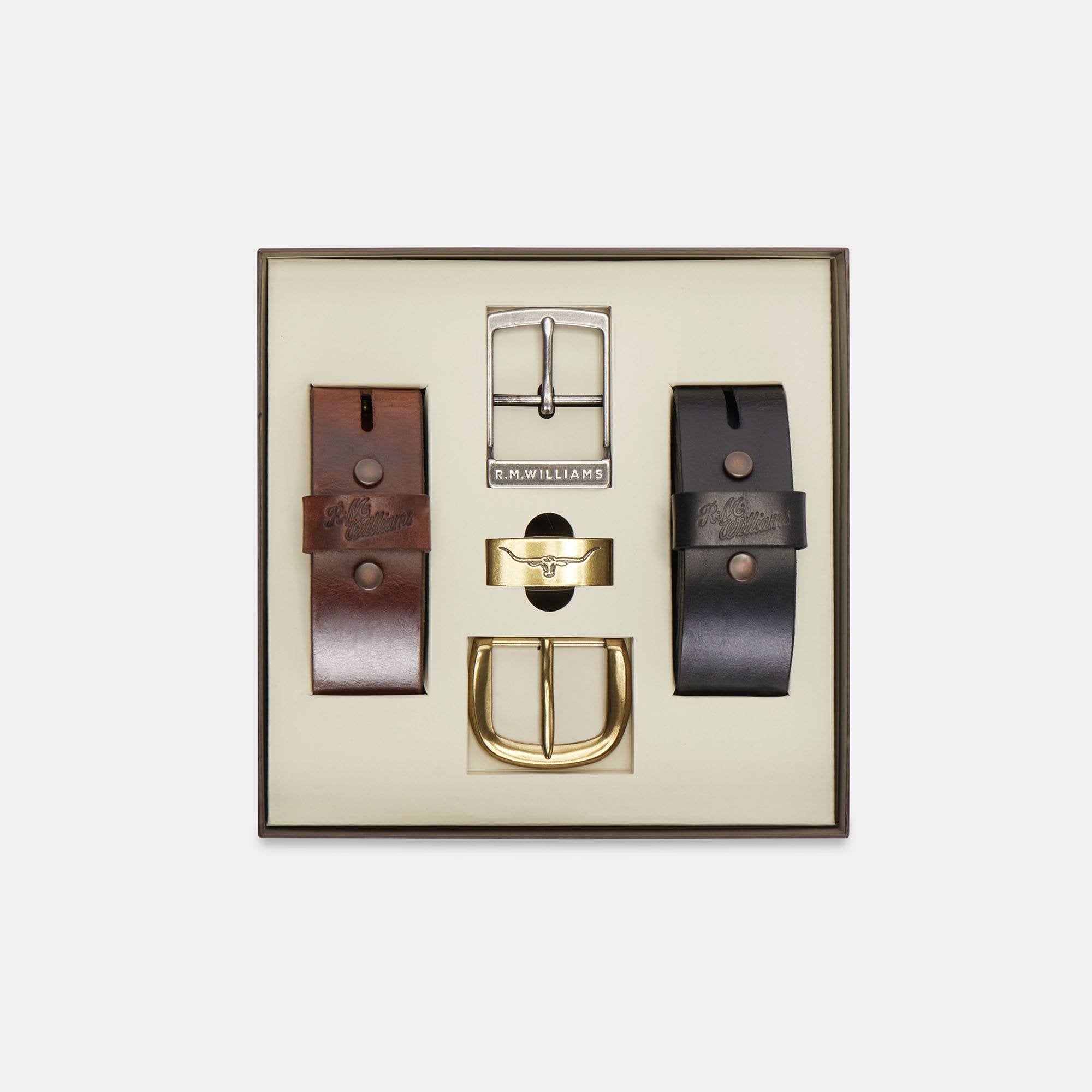 R M Williams 1.5 Double Belt Gift Set, Brocklehursts