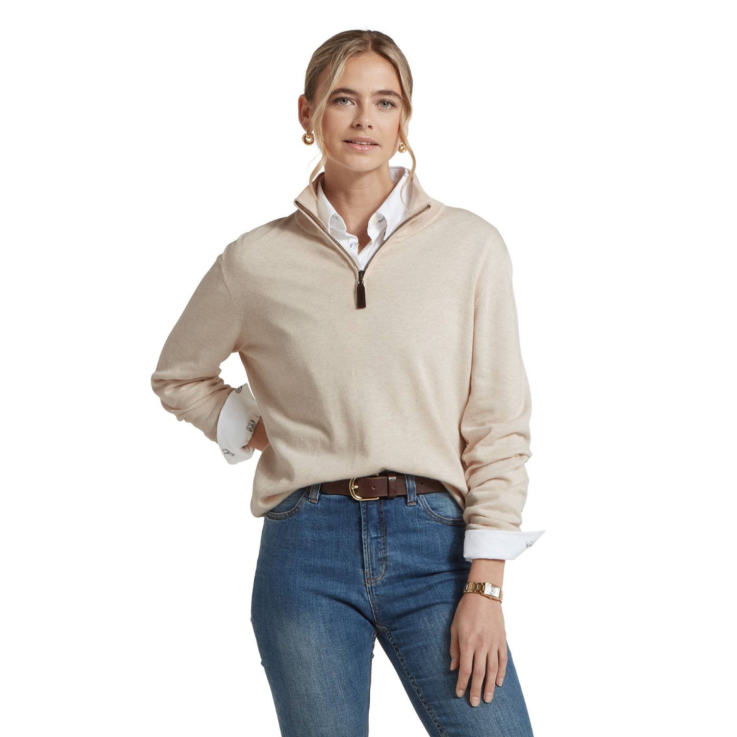 Polperro Pima Cotton Quarter Zip