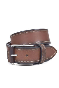 Contrast Stitch Leather Belt