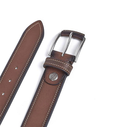 Contrast Stitch Leather Belt
