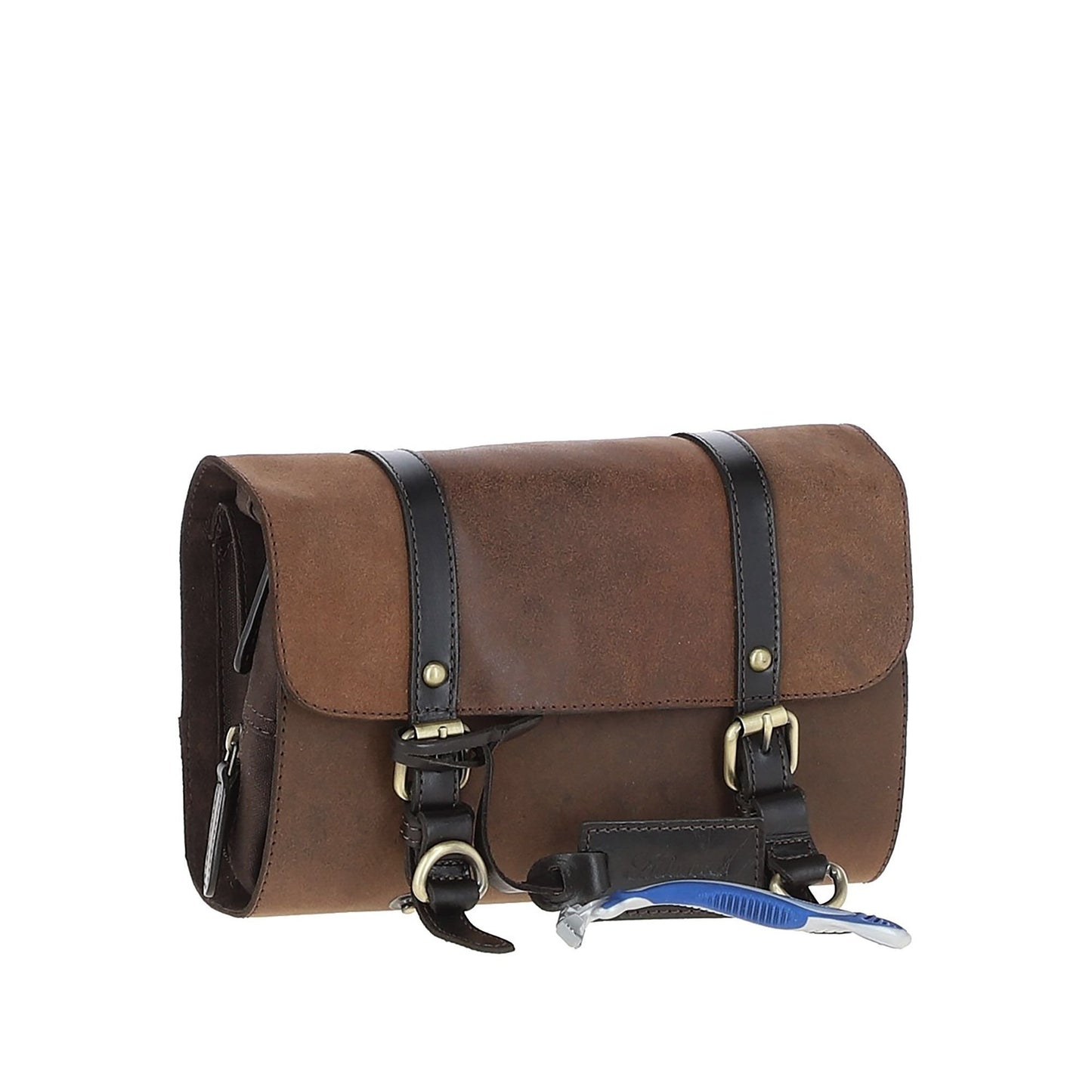 Liam Leather Hanging Wash Bag