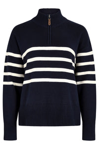 Fonthill Striped Zip Neck Knit