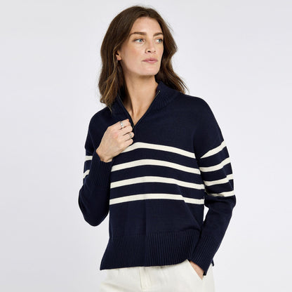 Fonthill Striped Zip Neck Knit