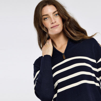 Fonthill Striped Zip Neck Knit