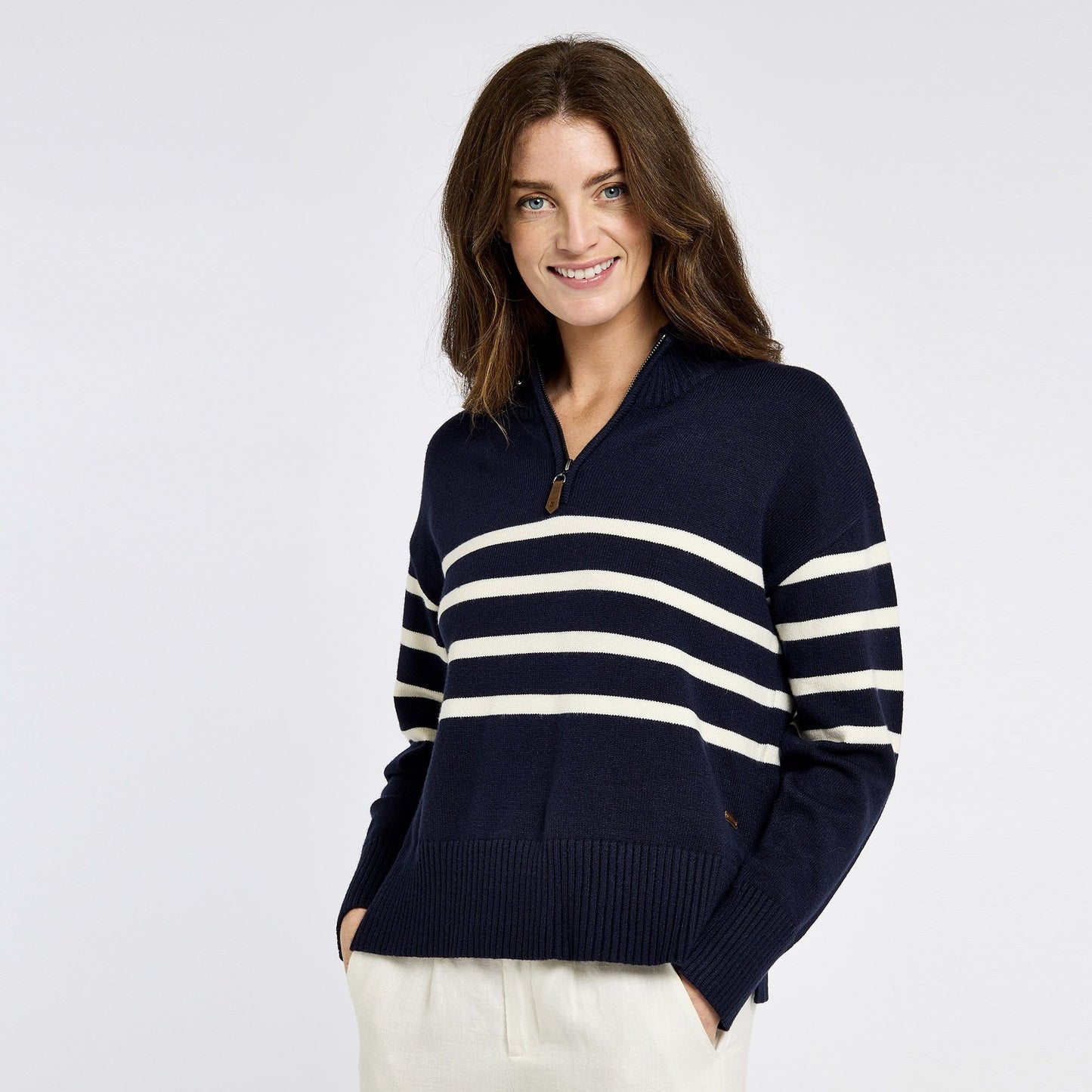 Fonthill Striped Zip Neck Knit