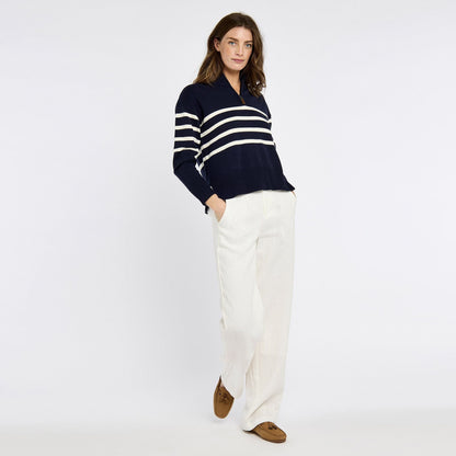 Fonthill Striped Zip Neck Knit