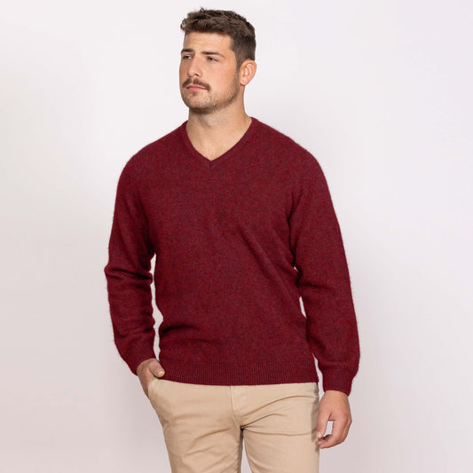 Possum Merino Oxford Vee Neck Knit