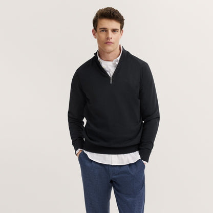 Zip Neck Cotton Cashmere Knit