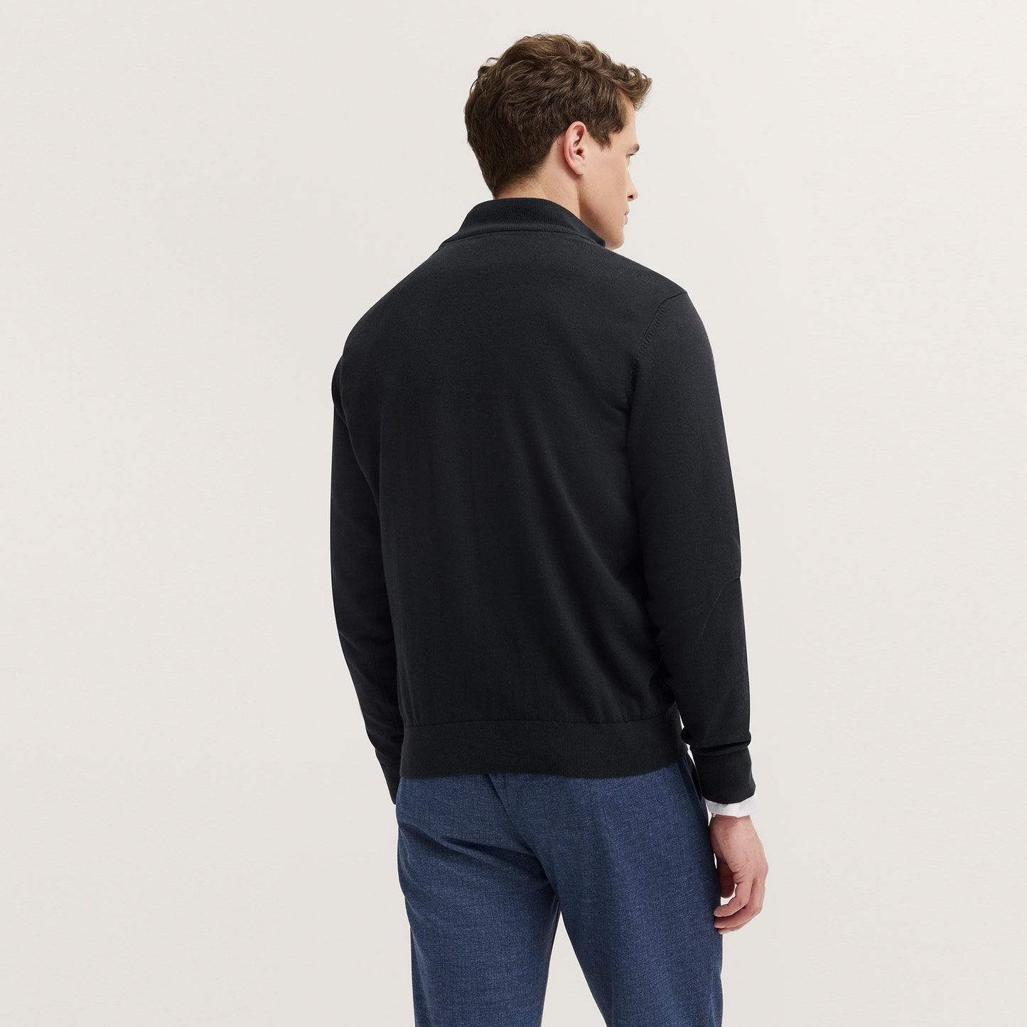 Zip Neck Cotton Cashmere Knit