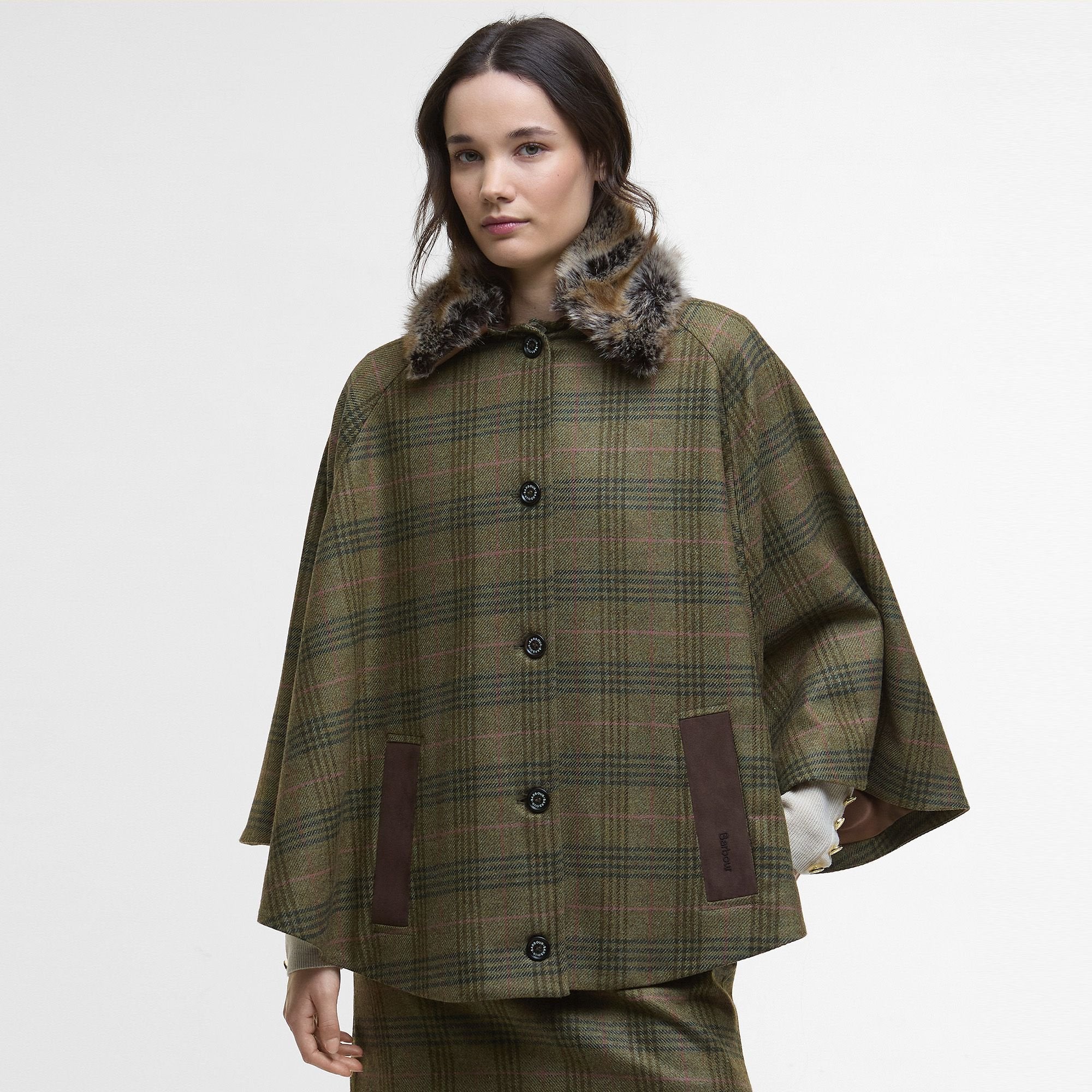 Barbour Flax Lily Wool Cape, Women's Coat, Brocklehursts