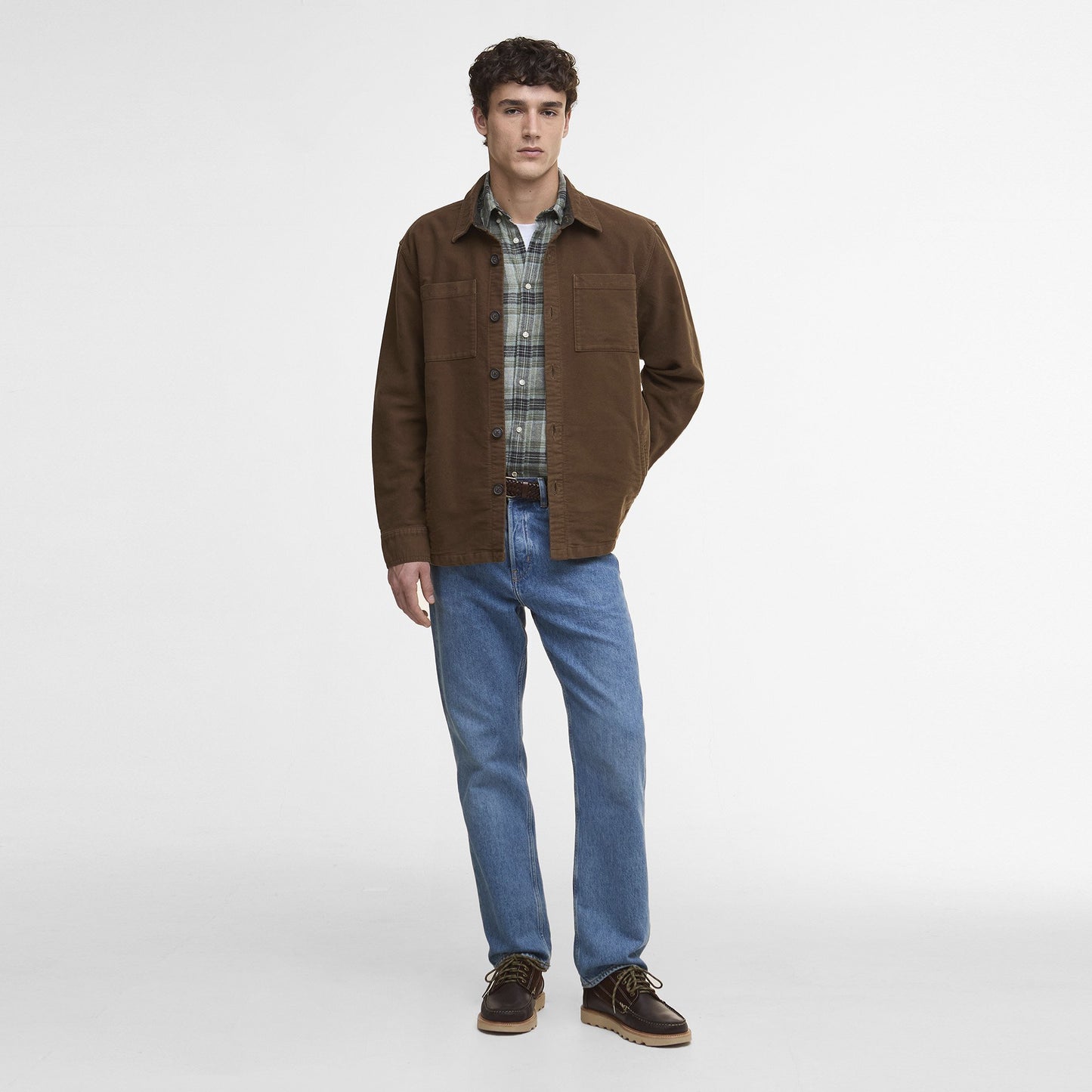 Regular Moleskin Overshirt Dark