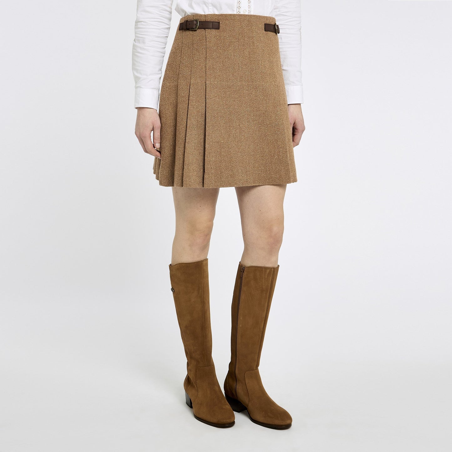 Hornbeam Pleated Tweed Skirt