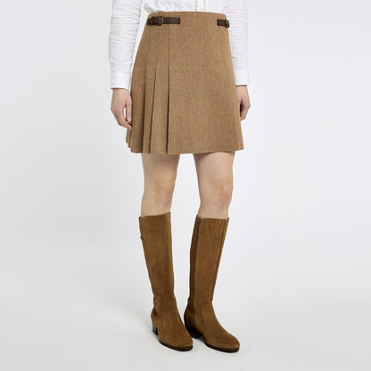 Hornbeam Pleated Tweed Skirt