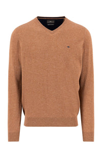 Merino Cashmere Vee Neck Knit