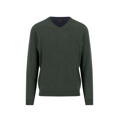 Merino Cashmere Vee Neck Knit
