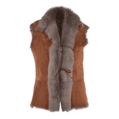 Suede Toscana Fur Trim Gilet