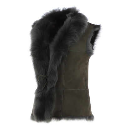 Suede Toscana Fur Trim Gilet