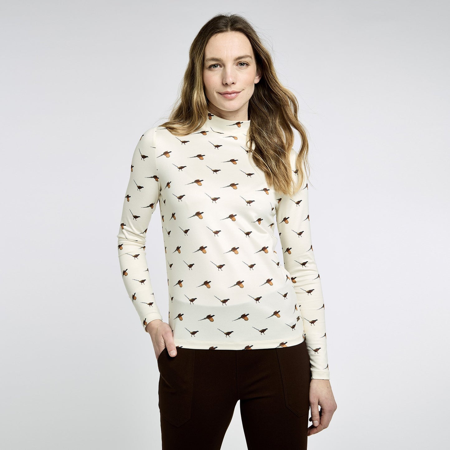 Reynolds Pheasant Mock Neck Top