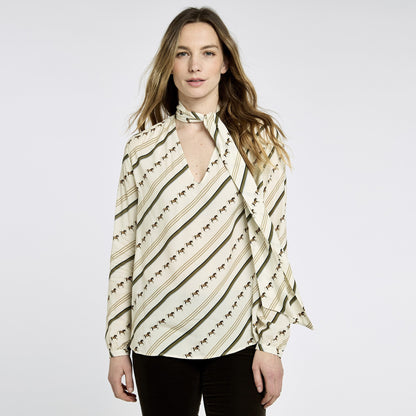 Sweetalison Tie Neck Blouse