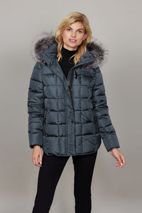 Margit Short Down Baffle with Fur Hood