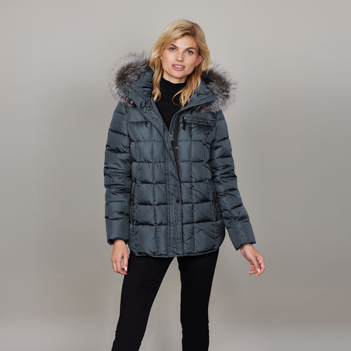 Margit Short Down Baffle with Fur Hood
