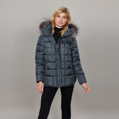 Margit Short Down Baffle with Fur Hood