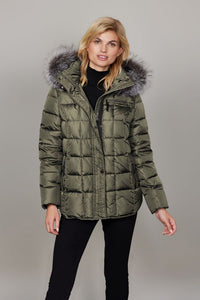 Margit Short Down Baffle with Fur Hood