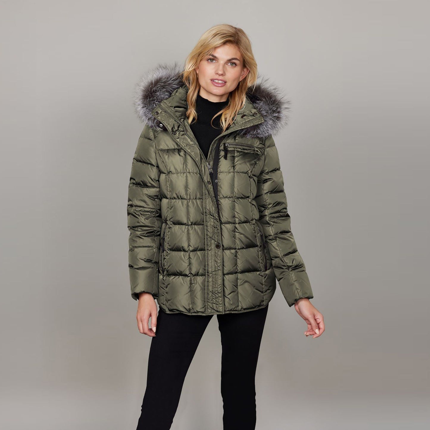 Margit Short Down Baffle with Fur Hood