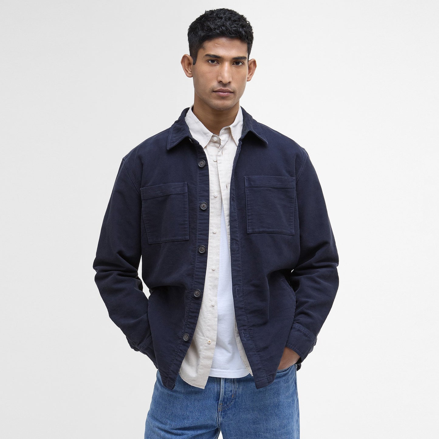 Regular Moleskin Overshirt Dark