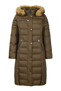 Long Down Baffle Real Fur Hood