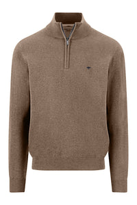 Zip Neck Superfine Cotton Knit