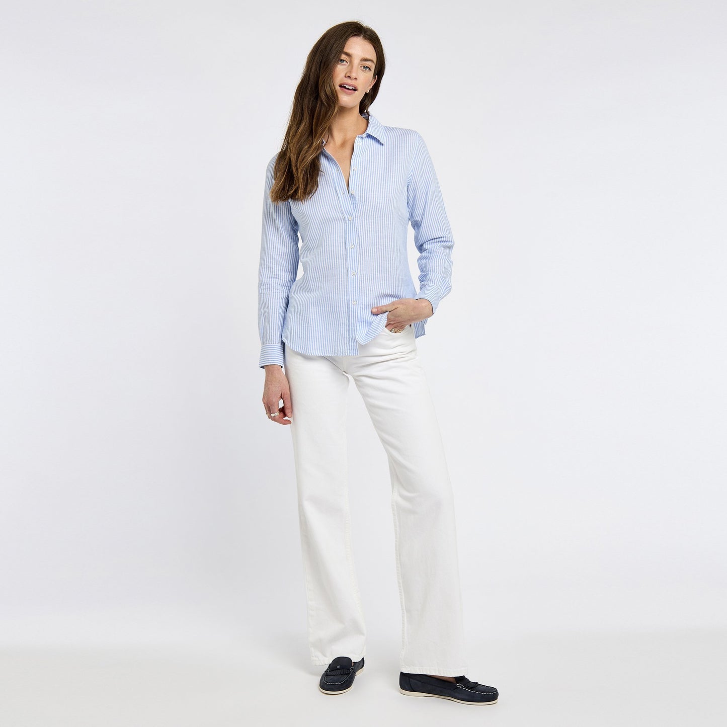 Butterfly Stripe Linen Shirt