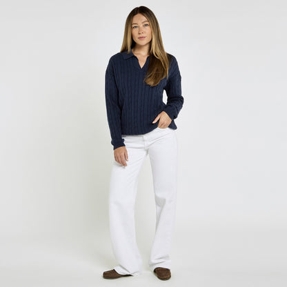 Brownville Cable Knit Polo Jumper
