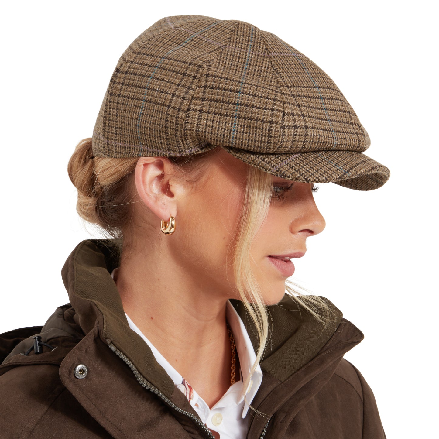 Ladies Newsboy Tweed Cap