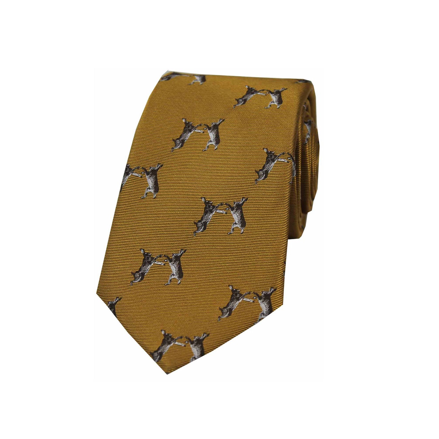 Boxing Hares Country Silk Tie