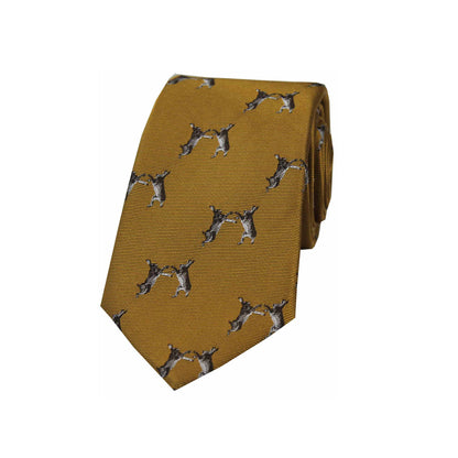 Boxing Hares Country Silk Tie