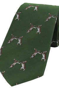 Boxing Hares Country Silk Tie
