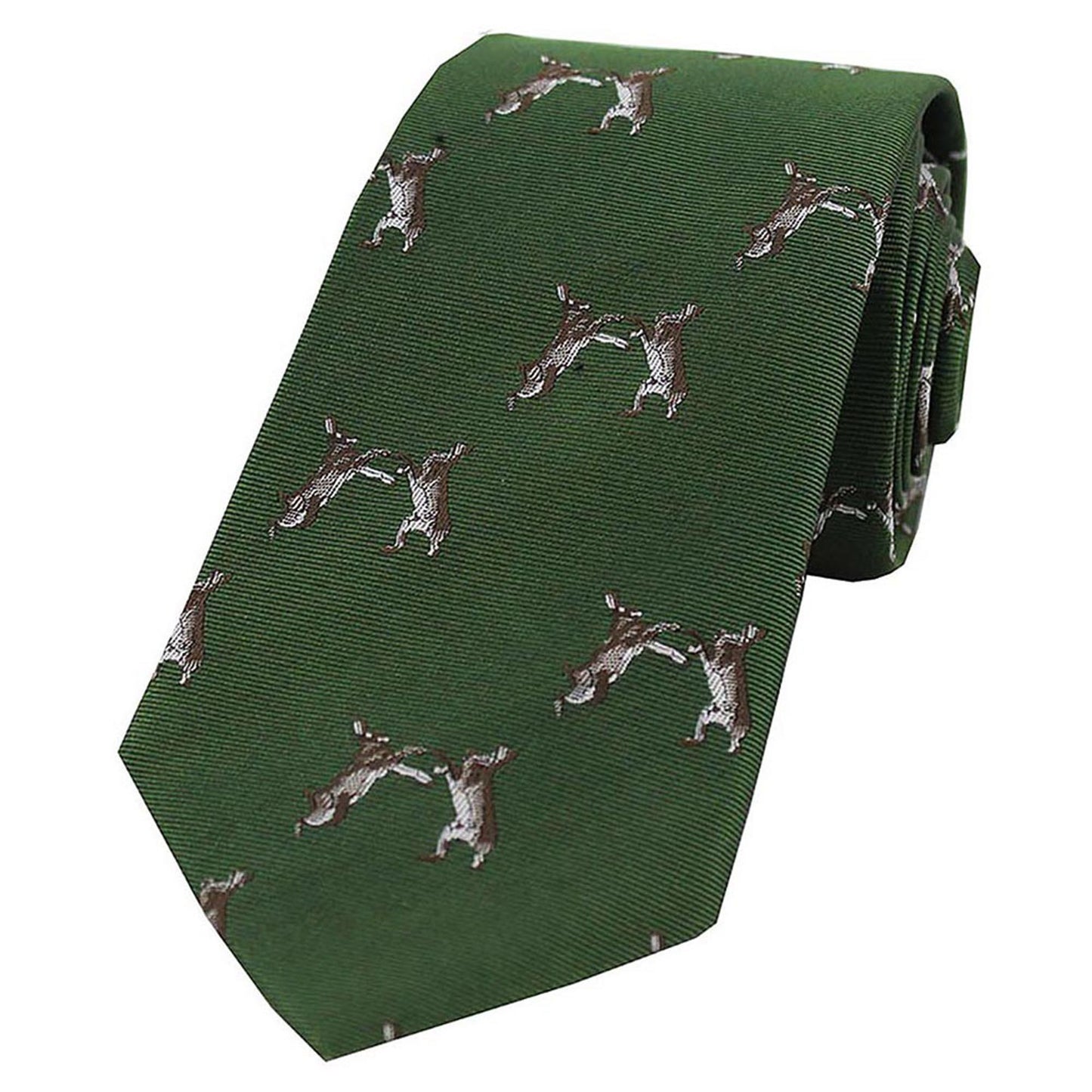 Boxing Hares Country Silk Tie
