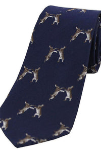 Boxing Hares Country Silk Tie
