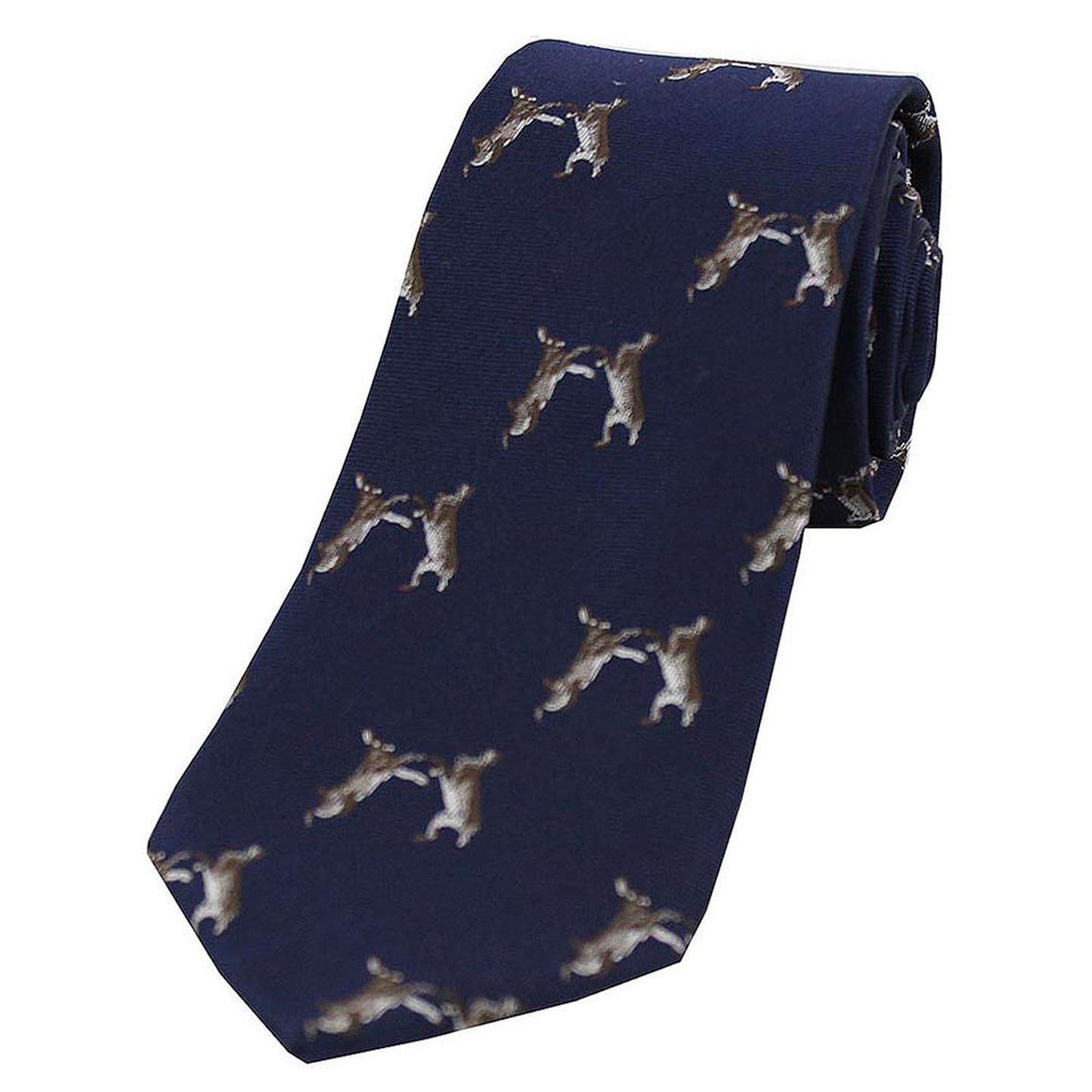 Boxing Hares Country Silk Tie