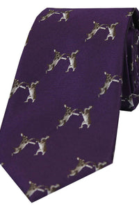 Boxing Hares Country Silk Tie