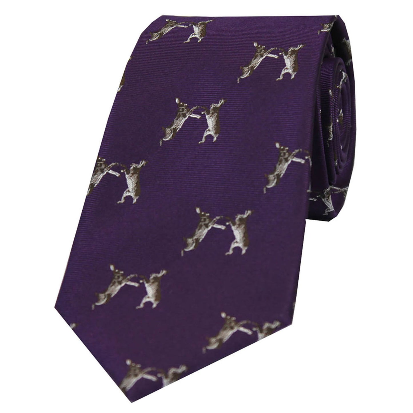 Boxing Hares Country Silk Tie