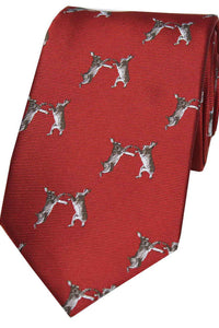 Boxing Hares Country Silk Tie